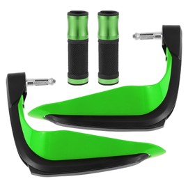 X AUTOHAUX 7/8" 22mm 15/16" 24mm Motorcycle Hand Grips Cover Kit Aluminum Alloy Rubber Handlebar Grips Diamond Pattern