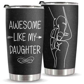 Pawfect House Fathers Day Birthday Gifts For Dad From Daughter Son, Awesome Like My Daughter Cup, Cool Dad Gifts From Daughters, 20 Oz Tumbler Stainless Steel, Bonus Dads Gift, New Father To Be Gift