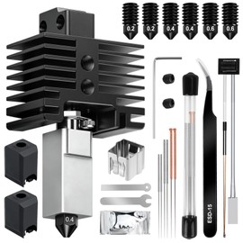 Hotend Kit for Bambu Lab P1P/P1S, 3D Printer Hot End Replacement with Hardened Steel Nozzle 0.2/0.4/0.6mm, High Speed & Temperature Extruder Heating Block Hot End for Bambu Lab P1P/P1S 3D Printers