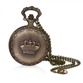 Avaner Women's Vintage Pocket Watches: Bronze Engraving Pattern Analog Quartz Necklace Watches Pendant with Chain