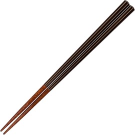 Sunlife S-04247 Octagonal Pottery Chopsticks for Parent and Child, Adult, Dishwasher Safe, Gift, Pair Set, Sumi, Black, Red, 8.9 inches (22.5 cm), Made in Japan