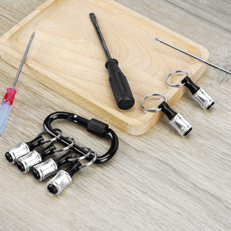 LUEXBOX 1/4 Inch Bit Holder Keychain, Hex Screwdriver Bits Holder