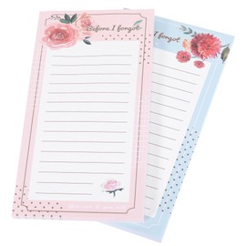 LABRIMP 2pcs Magnetic Memo Notepad for Grocery Lists Floral Design Memo Pads for Fridge Convenient Magnetic Note Pads for Daily Reminders and Shopping Lists