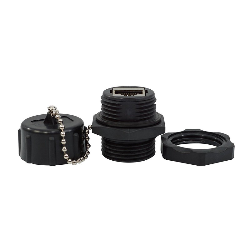 InstallerParts CAT6 RJ45 Shielded Industrial Panel Mount Bulkhead Ethernet Female