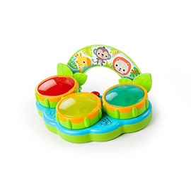 Bright Starts Safari Beats - Tambor musical de juguete con luces, a partir de 3 meses, multicolor