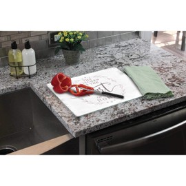 CounterArt Heart Of The Home Decorative 3mm Heat Tolerant Tempered Glass Cutting Board 15" x 12" Made in the USA Dishwasher Safe