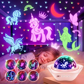 One Fire Starry Sky Projector Children, 90 Light Modes, Night Light Children's Night Light, Baby, 360° Rotation Night Light, Starry Sky Projector Children, Bedside Lamp Children, Unicorn Gifts for