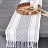 Boho Short Coffee Table Runner with Tassels 14 x 48