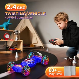 Remote Control Car, Gesture Sensing RC Stunt Car, 4WD Transform Off-Road Vehicle for 360° Rotation & Drift, 2.4GHz Hand Controlled Twister Cars, RC Cars Toys for Kids Boys Girls Birthday Gift Age 6-12