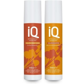 IQ Intelligent Haircare Volume Shampoo 300ml with Conditioner 300ml with Detangling Brush – Lightweight Sulphate-Free Formula for Fuller, Shinier Hair Without Weighing It Down