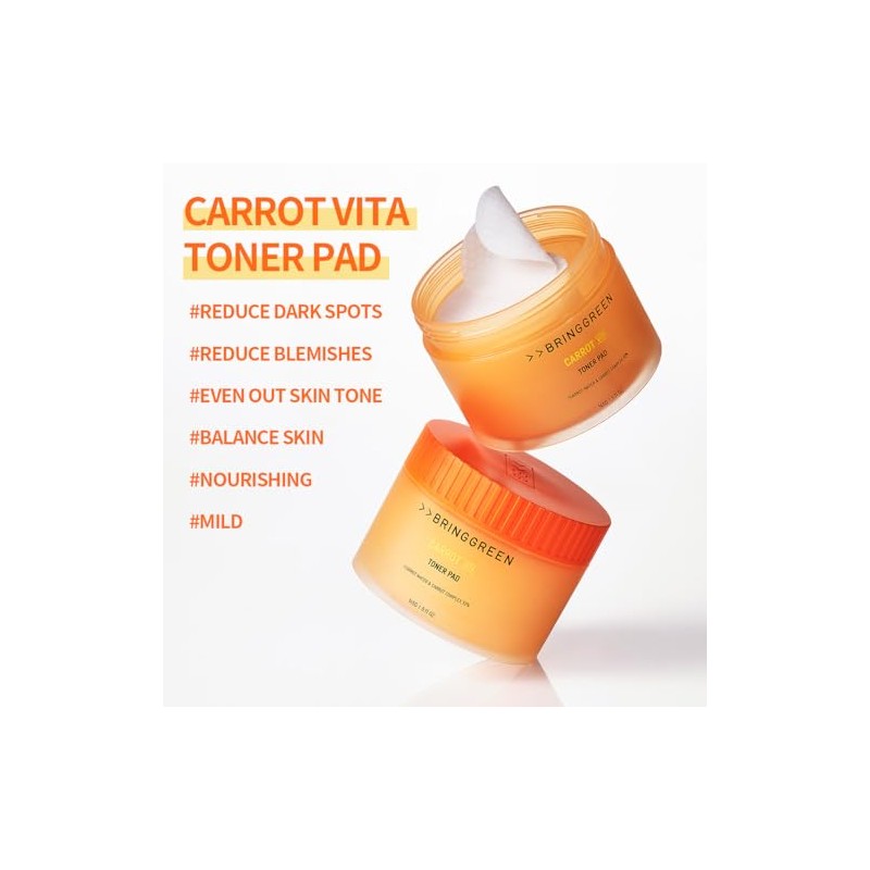 BRING GREEN Carrot Toner Pad for Even Skin Tone &