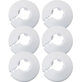 JJHXSM 6pcs 1/2inch Flange Water Pipe Cover Decoration 16mm White Pipe Cover Radiator for Wall Pipe Decoration