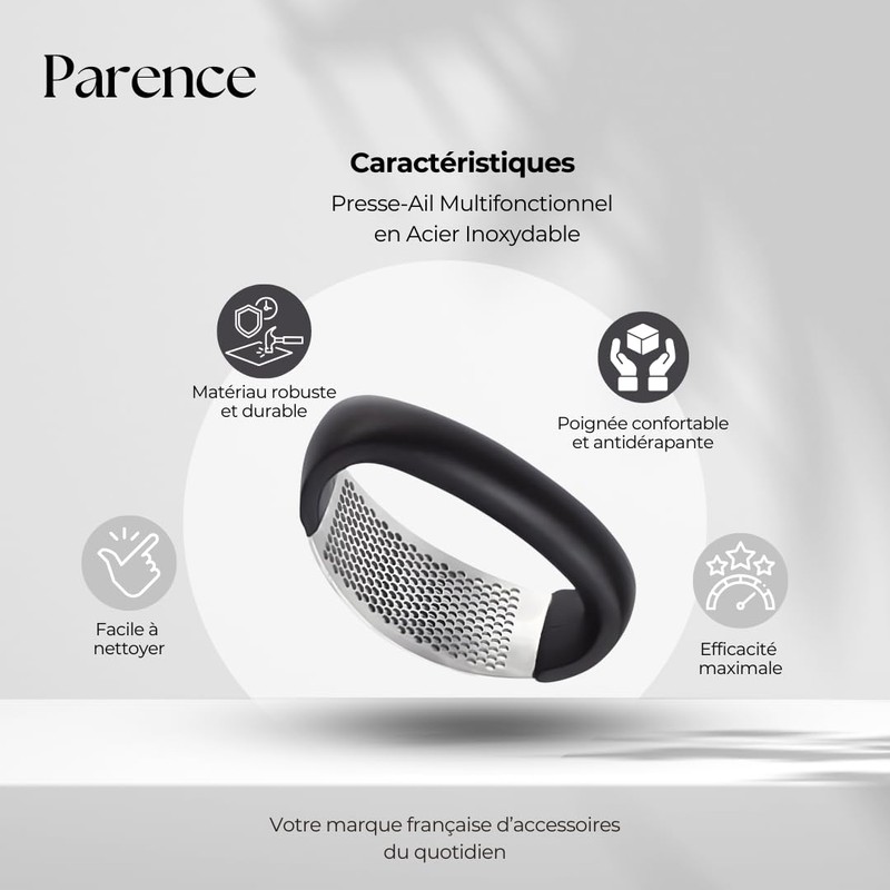 PARENCE.- Spremiaglio multifunzionale in acciaio inox - Macinaaglio piccolo e