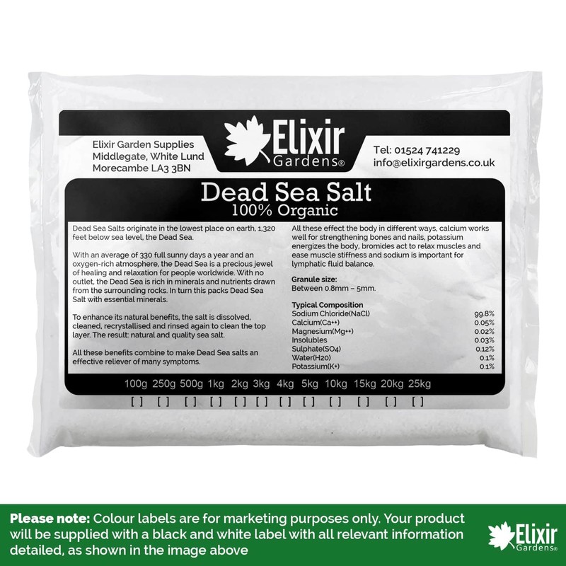 Elixir Gardens Dead Sea Salts | Various Sizes 500g-25kg |