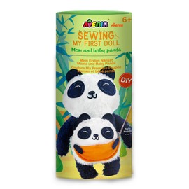 Avenir DIY Sewing Kit for Beginner Kids Arts & Crafts Soft Toy My First Craft Set Includes Mom and Baby Panda Instructions & Plush Felt Materials for Learn to Sew, Embroidery for 6 Years