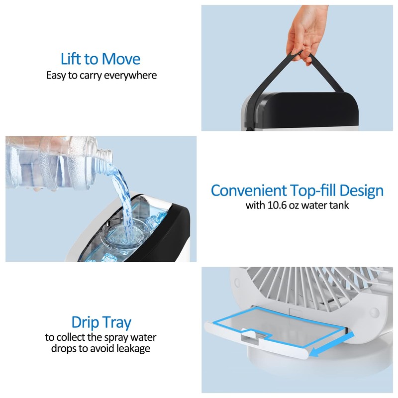 Taoscare Portable Air Conditioners, 4 Wind Speed Small Personal AC,