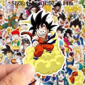 Anime Stickers, Cartoon Stickers, 50 Pieces Waterproof Stickers, Ubephant Anime Style Decals, Computer, Skateboard, Luggage Sticker, Anime Gifts for Fans