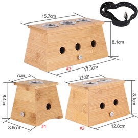 3 tipos de caja de moxibustión Moxa Sticks Burner Popular Moxibustion Bamboo Box Moxa Roll Stick Holder Estuche Dispositivo de masaje de punto de acupuntura Herramienta Terapia (3 agujeros)