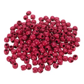 sourcing map 400pcs Wood Beads, 11mm Colorful Round Wooden Beads Unfinished Wooden Decorative Beads Loose Beads Wooden Spacer Beads for Home Decor DIY Crafts Necklace Bracelet, Rose