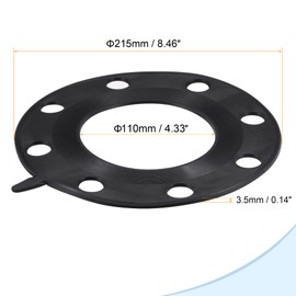 MECCANIXITY Rubber Flange Gasket Full Face for 4 Inch DN100 Pipe 8 Bolt Holes Black Flat Washer
