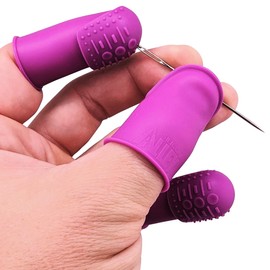 Comfortable Soft Flexible Thimbles | THIK-Grip Thimble | Small (3) - Medium (3) - Large (3) | Magnetic Sewing Needle Holding Wristband (1)