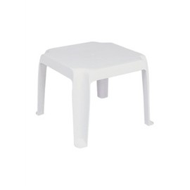 Compamia Sunray Square Resin Patio Side Table in White (Set of 2)