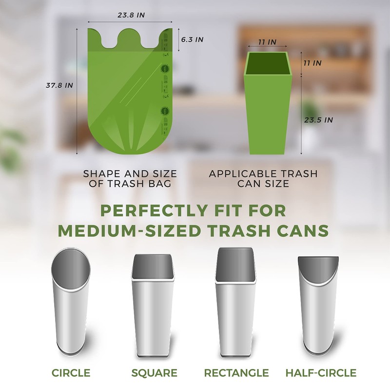 ANECO Compostable Food Waste Bags 13 Gallon, 50 Count, Extra