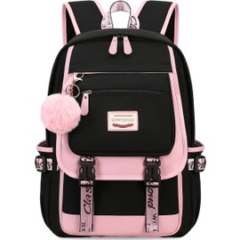 XOMYQUAO Girls Backpack for School Backpacks for Teens Girl School Bag Kids Bookbag Cute Backpack for Girls (Pink)