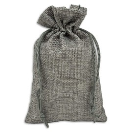 12-Pack 4x6 Natural Burlap Gift Bags w. Drawstring (Cool Grey, Small) for Party Favors, Presents or DIY Craft by TheDisplayGuys