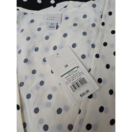 A New Day NWT A New Day Maxi Dress Women 3X Polka Dot Lightweight Comfort Romance Modest