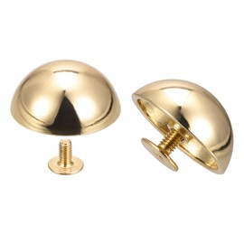 sourcing map 8 Sets 20 x 9 mm Round Rivets Pocket Feet Mushroom Rivets Metal Rivets Rivets with Screw Cap Solid Round Head Leather Rivets Screw Rivets Hollow Round Head Leather Rivets Gold