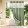 Gibelle No Hook Waffle Weave Shower Curtain with Snap-in Fabric