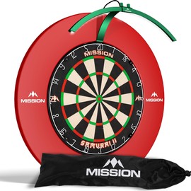 Mission Darts TOR100 Torus 100 Dartboard LED Foldable Portable Dartboard Travel Lighting System (Metallic Green)