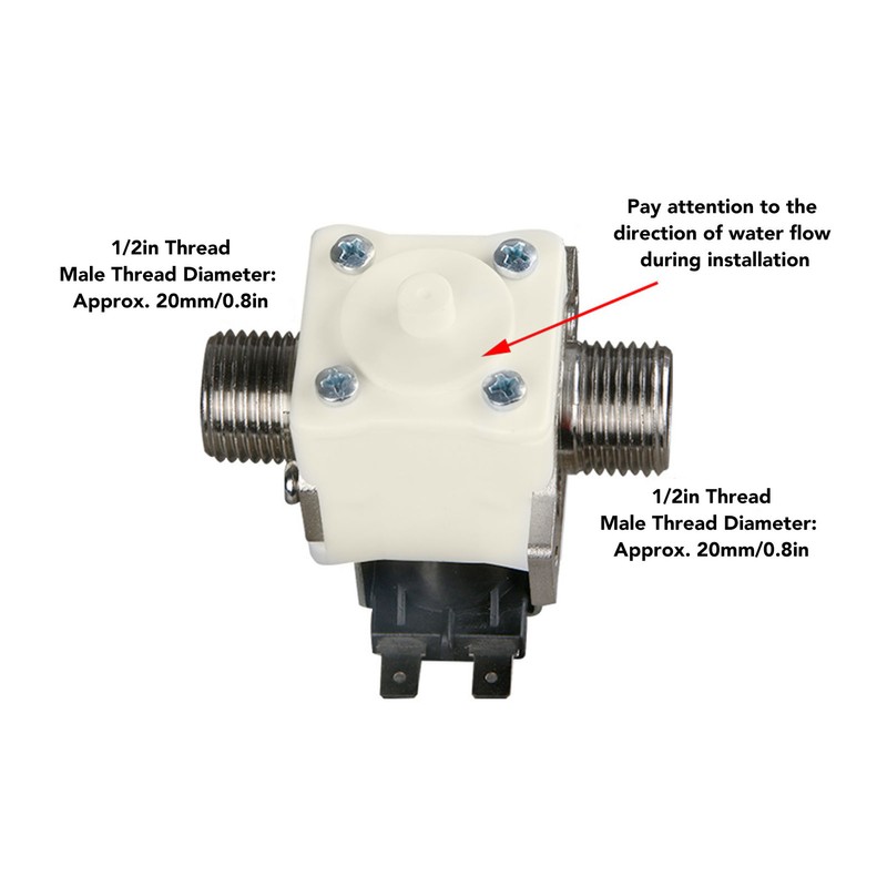 Water Electric Solenoid Valve 1/2in Thread Strong Sealing Water Heater
