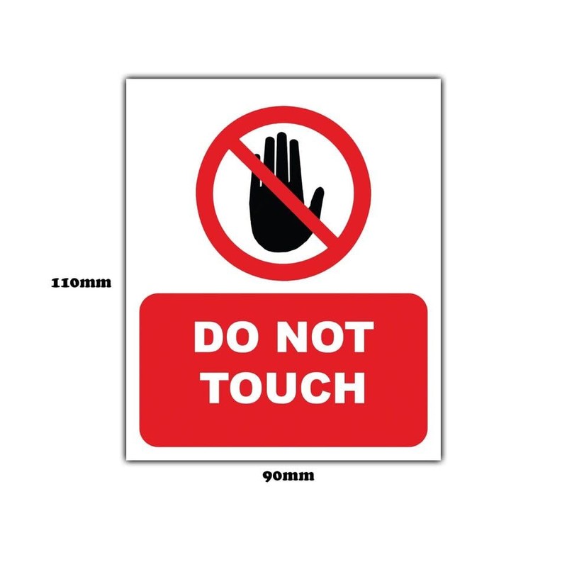 6-Pack - Do Not Touch Safety Vinyl Sign Stickers -