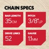 Oregon AdvanceCut Chainsaw Chain for 14-Inch (35cm) Bar -52 Drive