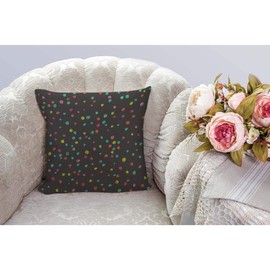 HGOD DESIGNS Colorful Dot Spotty Throw Pillow Cover,Chaotic Doodle Emerald Fuchsia Gray Green Lime Orange Decorative Pillow Cases Cotton Linen Square Cushion Covers for Home Sofa Couch 18x18 inch