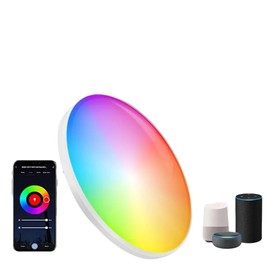 Smart LED Ceiling Light 30W, RGB + Adjustable White 2700K-6500K, 2000LM, Alexa & Google Compatible, Ø30cm, Energy Efficient Modern Minimalist Design, Durable ABS + PP Build (Without Remote)