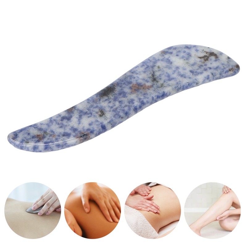 Portable Gua Sha Board Blue Jade Stone Facial Gua Sha