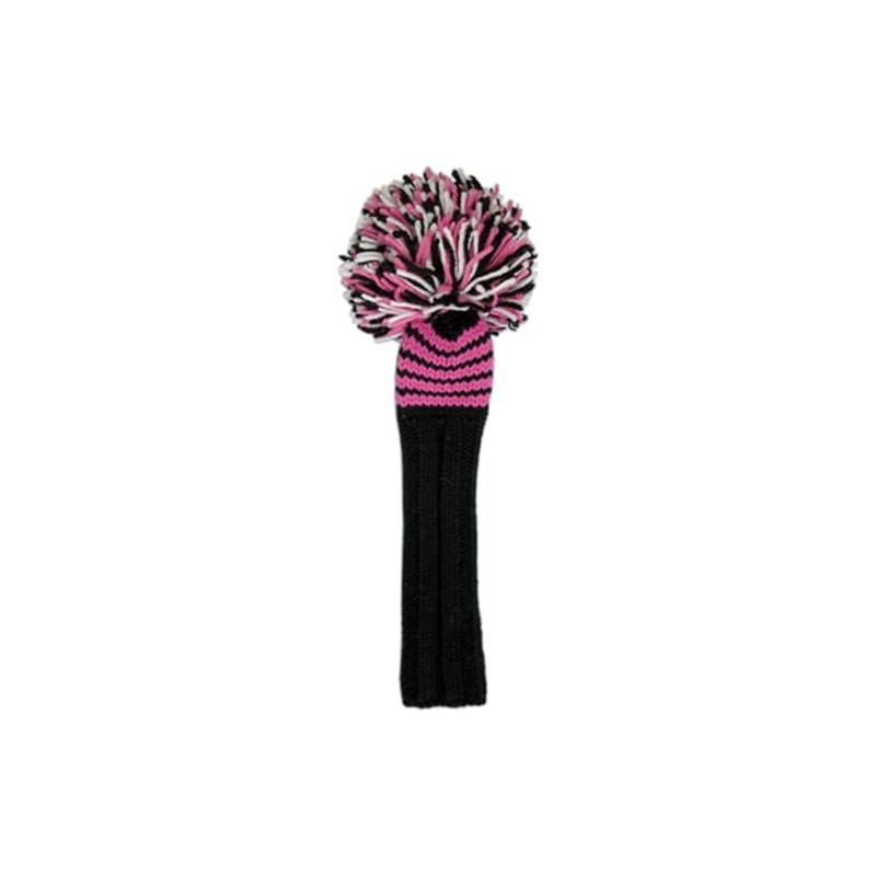 Jan Craig(ジャンクレイグ) ヘッドカバー ハンドメイド ヘッドカバー #5フェアウェイ用 Pink/Black/White 2017JCPBW5 サイズ:全長14インチ(POMは除く)、POM幅5インチ(横幅)