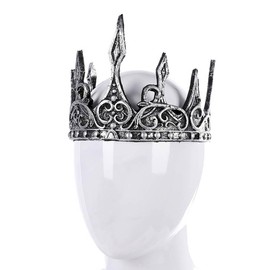 Danshinbow King Crown Costume Men Decor Medieval Dress King Crowns King Tiara Foam Headwear Crown 3D Cosplay Props (Grey)