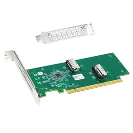 NFHK Adapter PCIE5.0 PCI-Express 16x to Dual MCIO 8i Mini Cool Edge IO SFF-TA-1016 VROC Adapter for Mainboard SSD Graphics Card