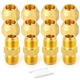 GASHER 4Packs Metals Brass Tube Fitting, Half-Union with Flare Nut, 1/2" x 1/2" Flare Male Pipe Fittings