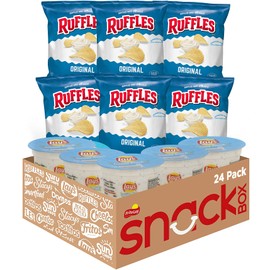 Ruffles Original & Lays Creamy Ranch Dip Cups Variety Pack, Single Serve Portions, 24 Count