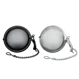 Stainless Steel Tea Ball Infuser - Reusable 2.2 Inch Mesh Tea Infuser for Loose Leaf Tea | Hot Tea Infuser | Spice and Herb Strainer - 2 PCS (Silver & Black)