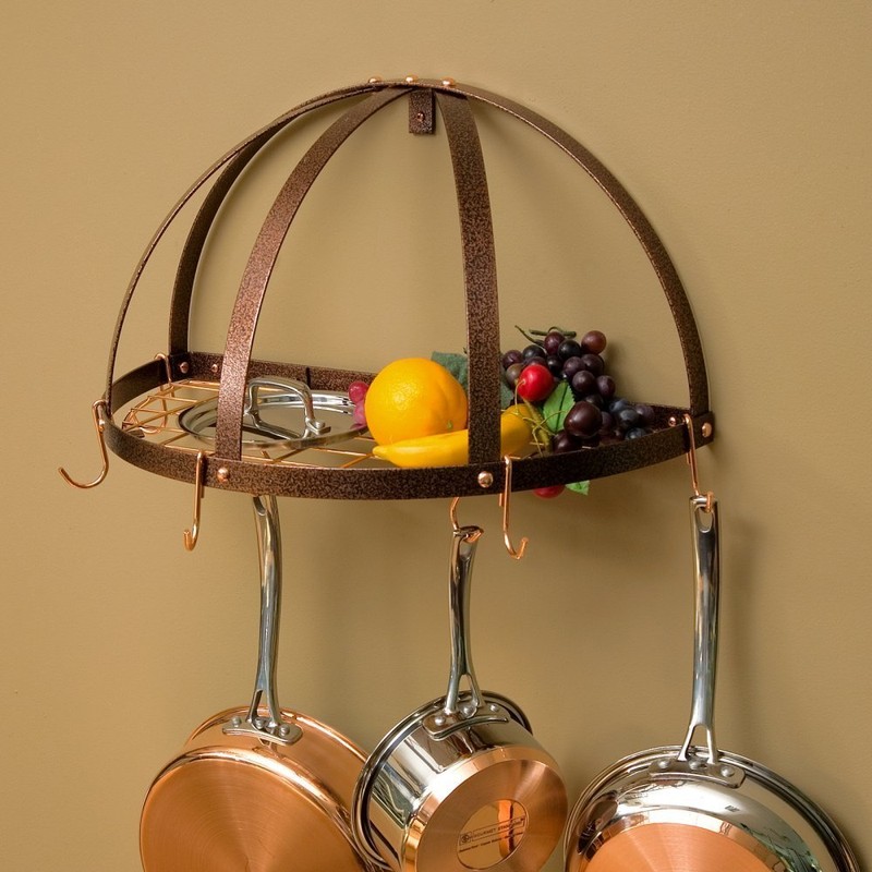 Rogar Half Dome Pot Rack W Grid in Black W