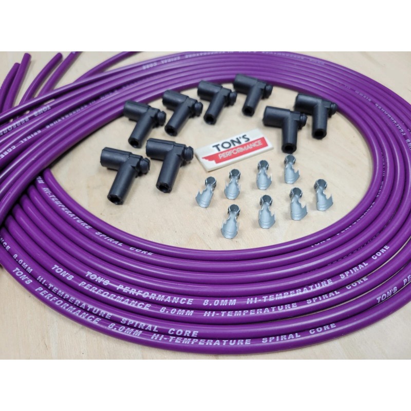 Ton's 90* 42" 8mm Purple Spark Plug Wires Universal for