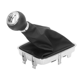 6 Speed Gear Shift Knob With PU Leather Boot Automotive Interior Replacement Body Parts Silver