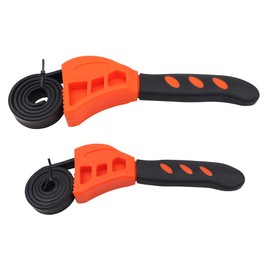 Tiardey 2pcs Rubber Strap Wrench Set, Adjustable Straps Comfort Grip Nylon TPR Handle,Use for Pipe,Oil Filter,Shower Heads