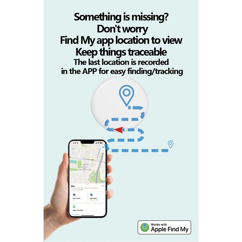 Smart Global Locator Compatible with Apple Find My, Pearl White,